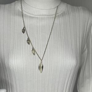 Ann Taylor asymmetrical chain charm necklace gold tone costume jewelry boho